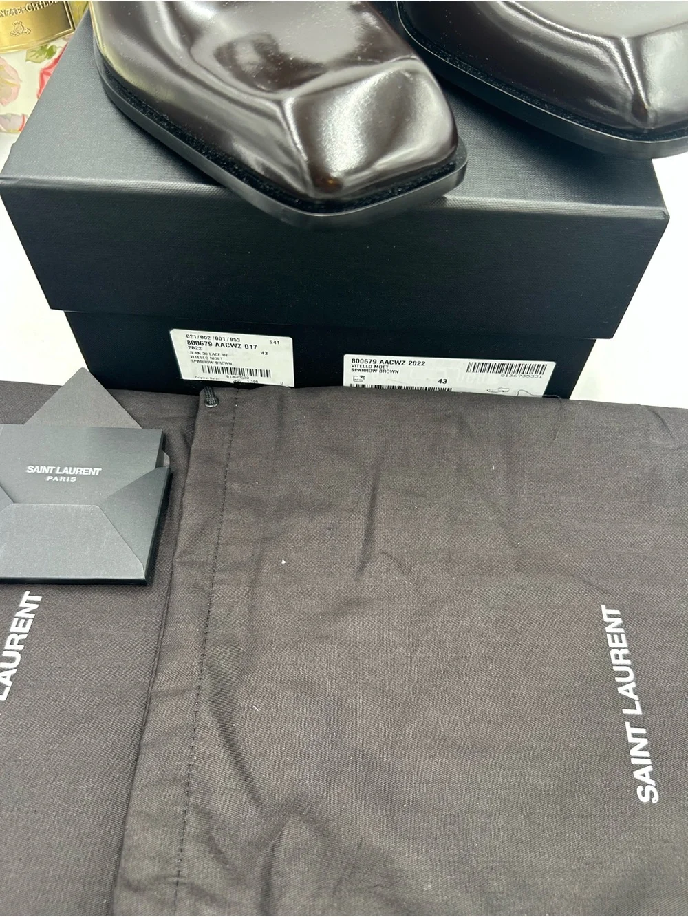 Men's Saint Laurent JEAN Leather, Derby shoes, size 43 made in Italy